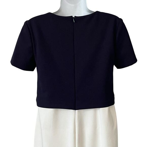 Lauren Ralph Lauren Dress Size 4 Color Block Classic Stretch Career Navy White - Picture 6 of 7